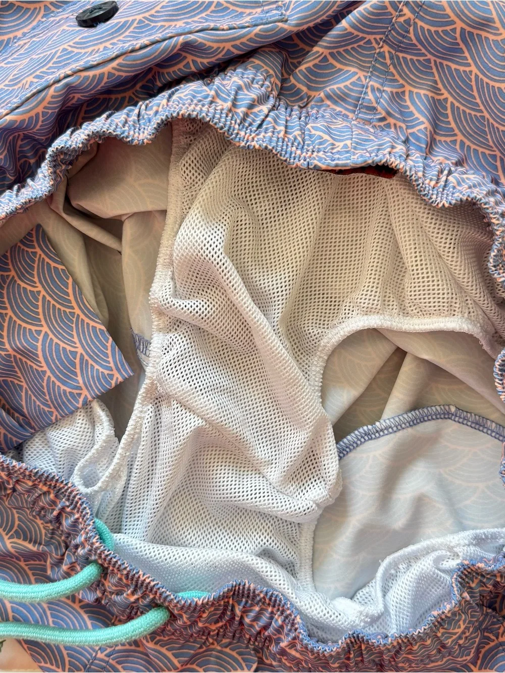 J. Crew Flex Swimwear Lined Swim Trunks, Purple / Coral Nautical Pattern – Large